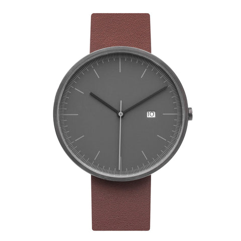 Minimalist Watch - Gray & Brown